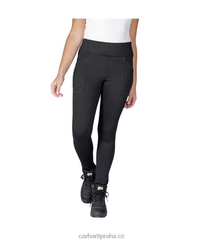 ženy silově vypasované legíny s podšívkou vysoké hmotnosti Carhartt 8BL8V184 Černá