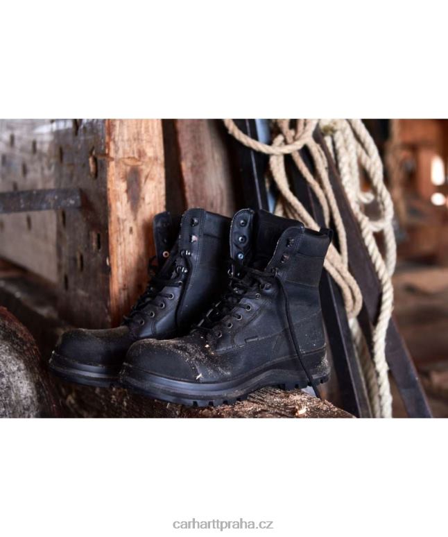 muži Detroit robustní flex voděodolná s3 8palcová bezpečnostní bota Carhartt 8BL8V162 Černá