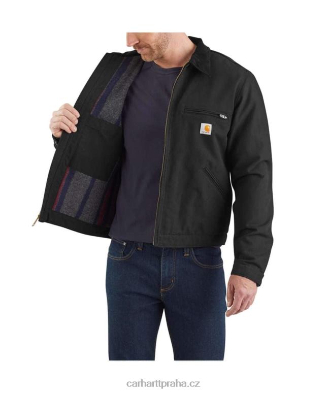 muži Detroitská bunda s kachní dekou uvolněného střihu Carhartt 8BL8V17 Černá