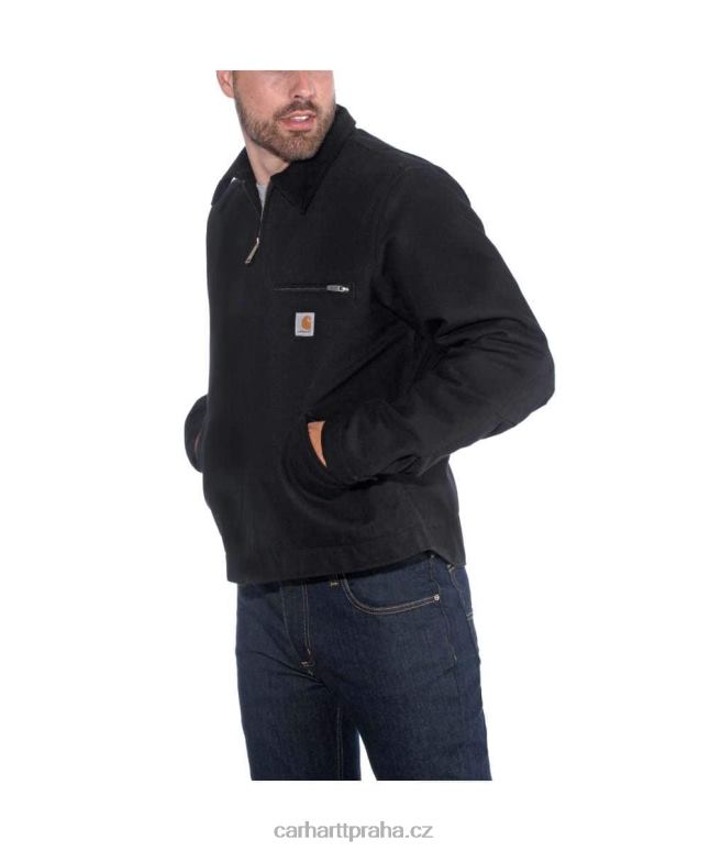 muži Detroitská bunda s kachní dekou uvolněného střihu Carhartt 8BL8V17 Černá