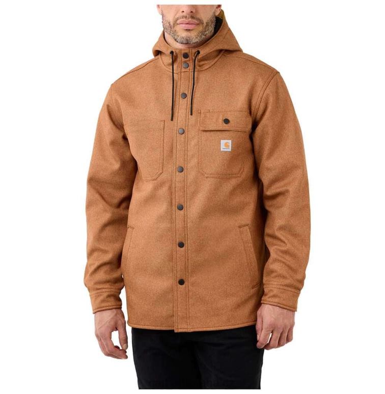 muži Dešťový chránič uvolněný střih těžké košile s kapucí jac Carhartt 8BL8V25 černý vřes