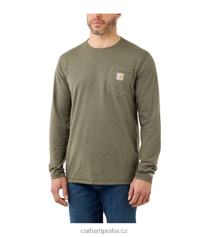 muži Force uvolněný střih střední váhy s dlouhým rukávem a kapsou Carhartt 8BL8V132 bazalkový vřes
