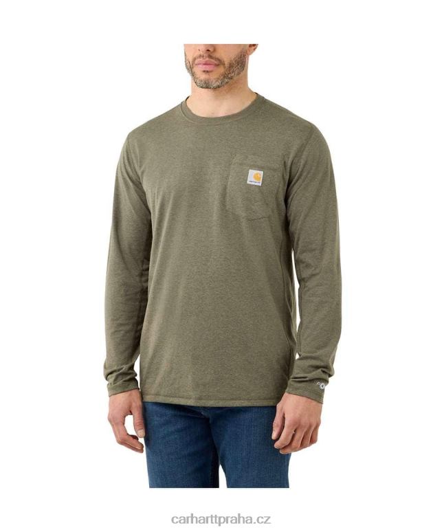 muži Force uvolněný střih střední váhy s dlouhým rukávem a kapsou Carhartt 8BL8V132 bazalkový vřes