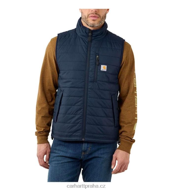 muži Lehká zateplená vesta proti dešti uvolněného střihu Carhartt 8BL8V104 Černá
