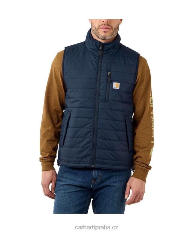 muži Lehká zateplená vesta proti dešti uvolněného střihu Carhartt 8BL8V104 Černá