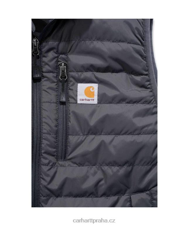 muži Lehká zateplená vesta proti dešti uvolněného střihu Carhartt 8BL8V104 Černá