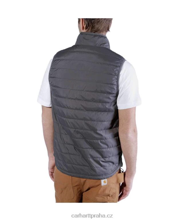 muži Lehká zateplená vesta proti dešti uvolněného střihu Carhartt 8BL8V104 Černá