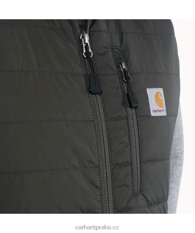 muži Lehká zateplená vesta proti dešti uvolněného střihu Carhartt 8BL8V104 Černá