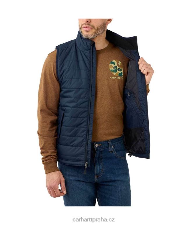 muži Lehká zateplená vesta proti dešti uvolněného střihu Carhartt 8BL8V104 Černá