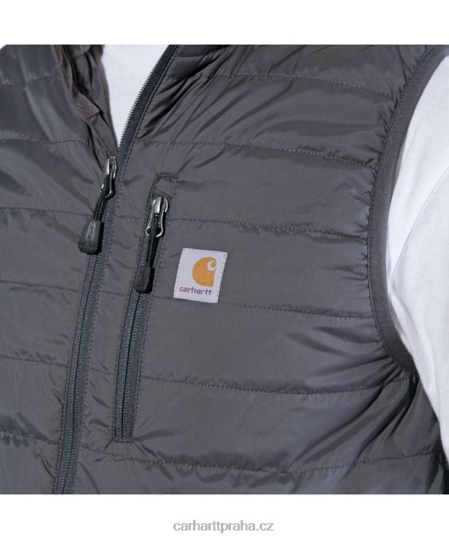 muži Lehká zateplená vesta proti dešti uvolněného střihu Carhartt 8BL8V104 Černá