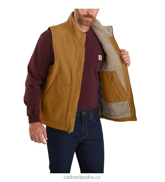 muži Vesta volného střihu sepraná kachní sherpa s výstřihem Carhartt 8BL8V107 Černá