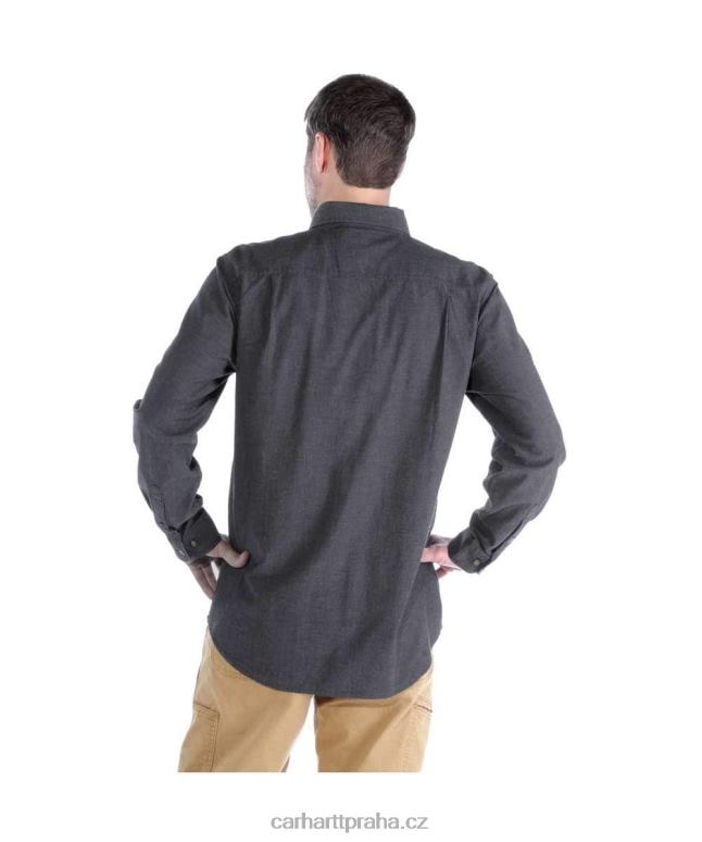 muži chambray košile s dlouhým rukávem střední hmotnosti uvolněného střihu Carhartt 8BL8V111 modrá chambray