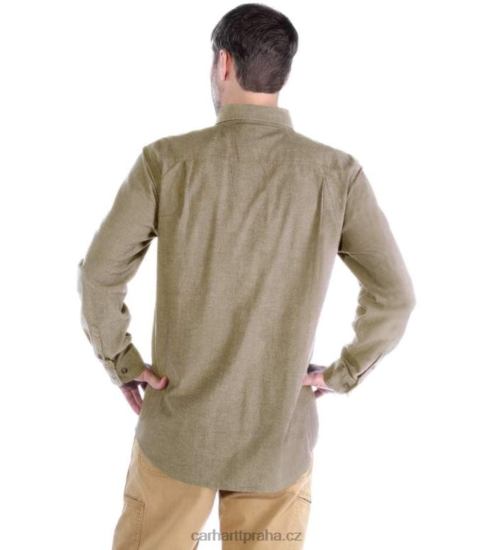 muži chambray košile s dlouhým rukávem střední hmotnosti uvolněného střihu Carhartt 8BL8V111 modrá chambray