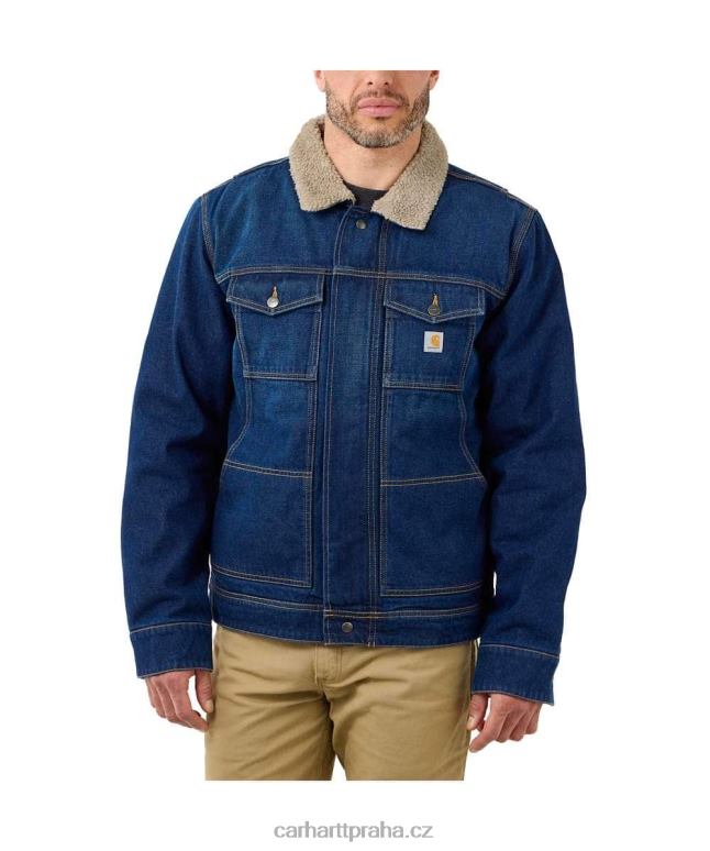 muži džínová bunda s šerpou uvolněného střihu Carhartt 8BL8V24 buk