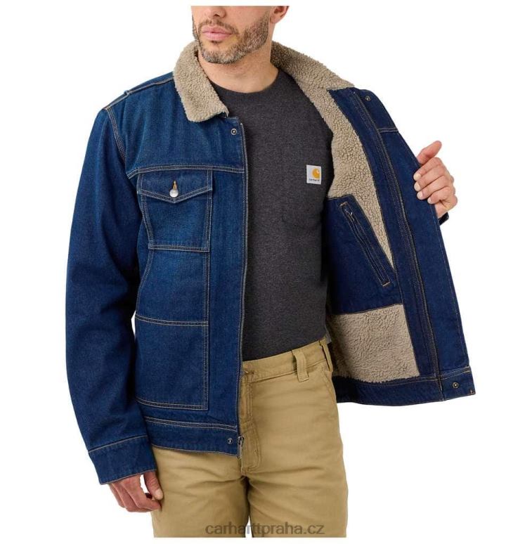 muži džínová bunda s šerpou uvolněného střihu Carhartt 8BL8V24 buk