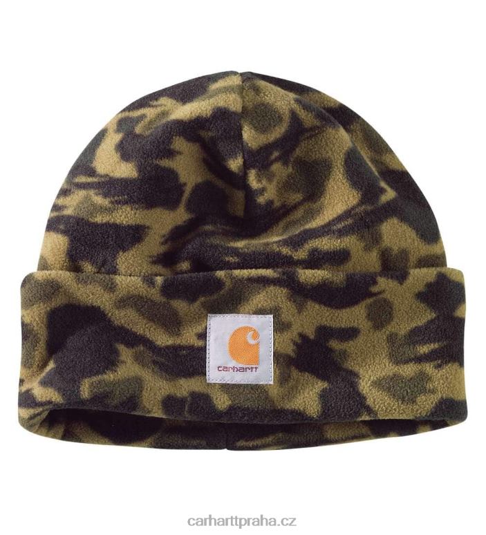 muži fleecová camo čepice Carhartt 8BL8V102 černá slepá kachna camo
