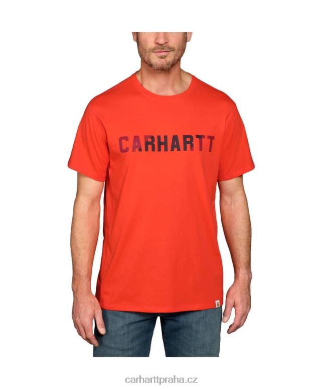 muži force uvolněný střih střední váhy s krátkým rukávem a logem grafické tričko Carhartt 8BL8V133 blankytně modrá
