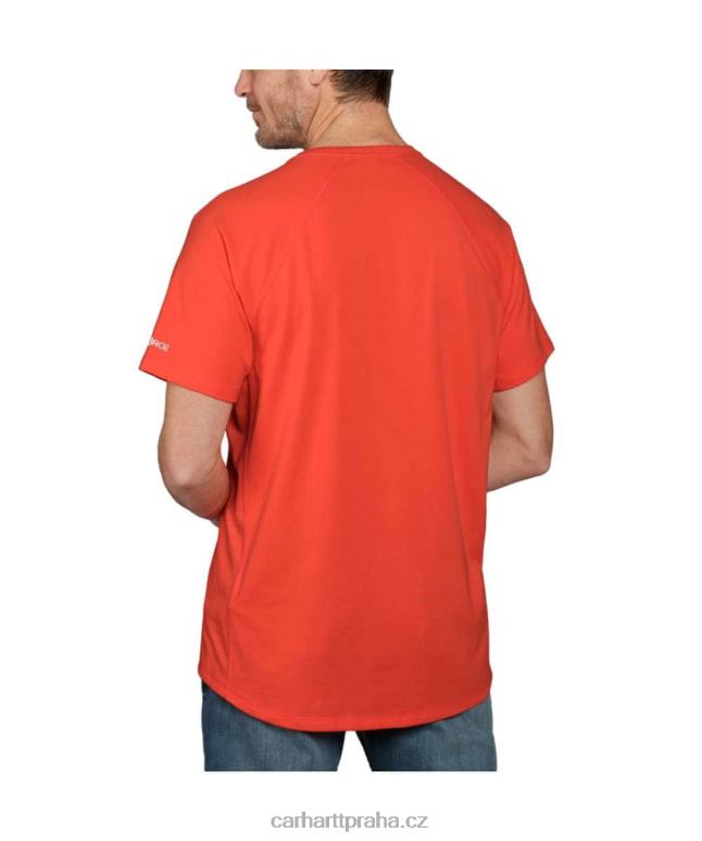 muži force uvolněný střih střední váhy s krátkým rukávem a logem grafické tričko Carhartt 8BL8V133 blankytně modrá
