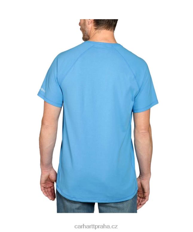 muži force uvolněný střih střední váhy s krátkým rukávem a logem grafické tričko Carhartt 8BL8V133 blankytně modrá