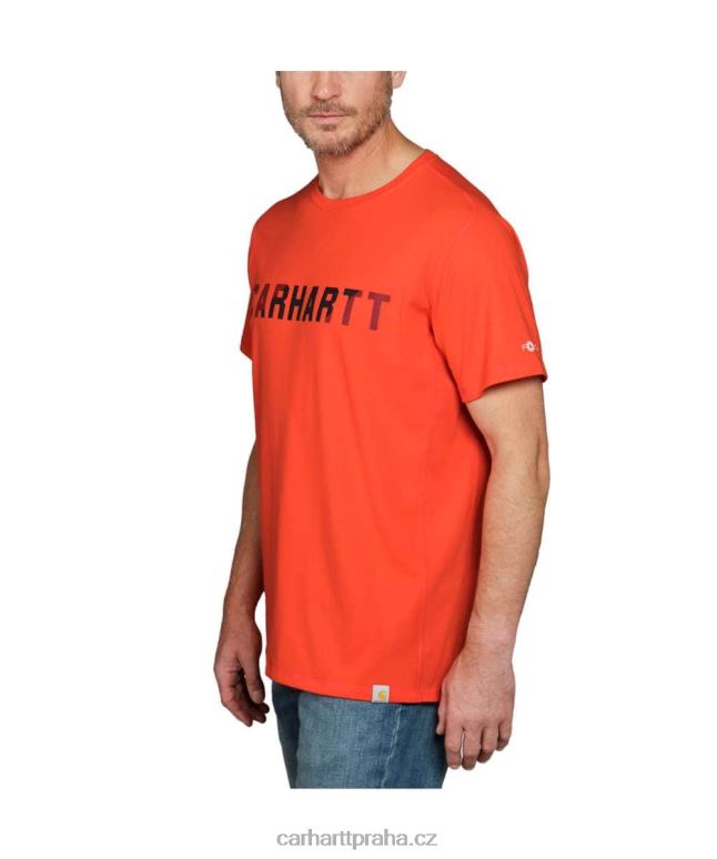 muži force uvolněný střih střední váhy s krátkým rukávem a logem grafické tričko Carhartt 8BL8V133 blankytně modrá