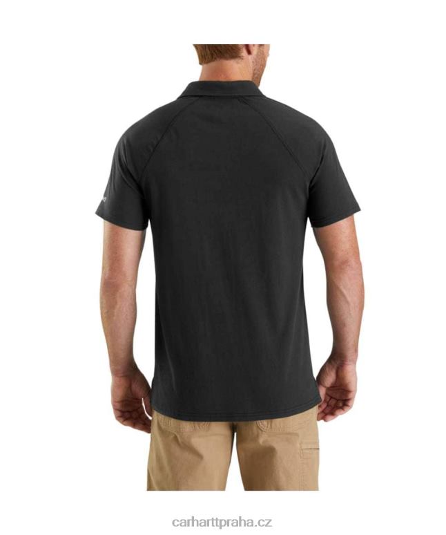 muži force uvolněný střih střední váhy s krátkým rukávem kapesní polo Carhartt 8BL8V131 Černá