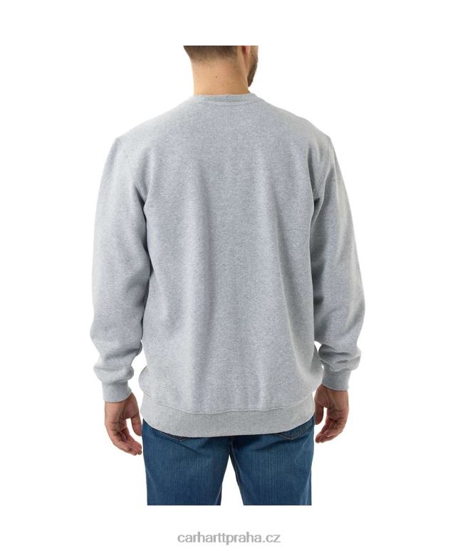 muži mikina s grafickým logem s logem střední váhy s volným střihem Carhartt 8BL8V45 vřesově šedá