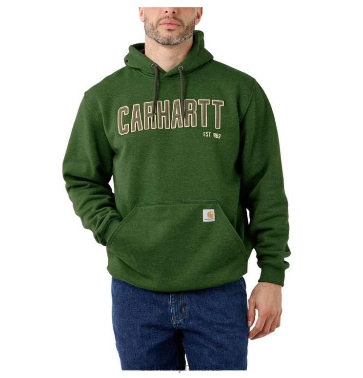 muži mikina s grafickým logem střední váhy volného střihu Carhartt 8BL8V42 Arborvitae vřes