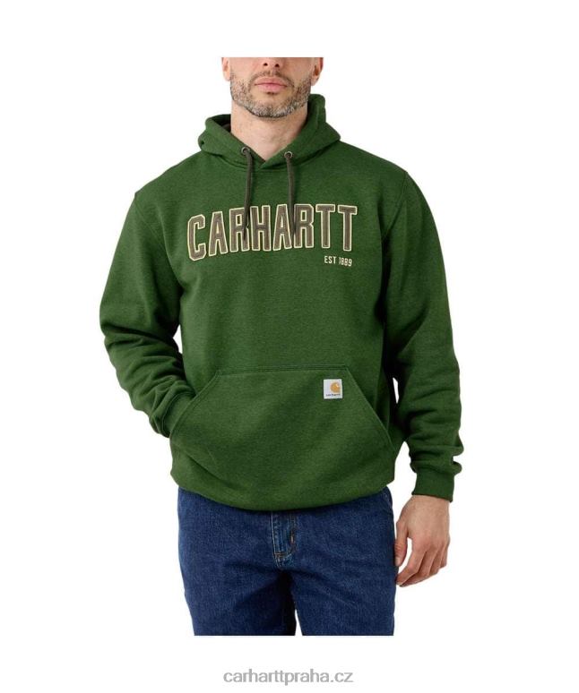 muži mikina s grafickým logem střední váhy volného střihu Carhartt 8BL8V42 Arborvitae vřes