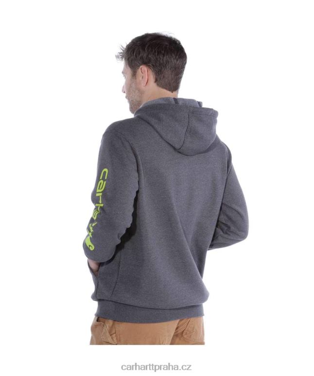 muži mikina s grafickým rukávem s logem střední váhy volného střihu Carhartt 8BL8V38 alpský modrý vřes