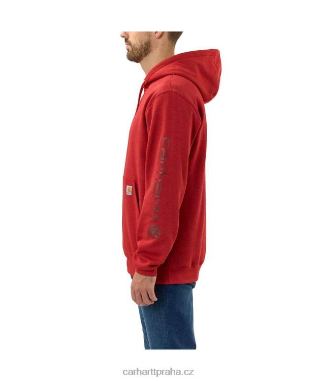 muži mikina s grafickým rukávem s logem střední váhy volného střihu Carhartt 8BL8V38 alpský modrý vřes