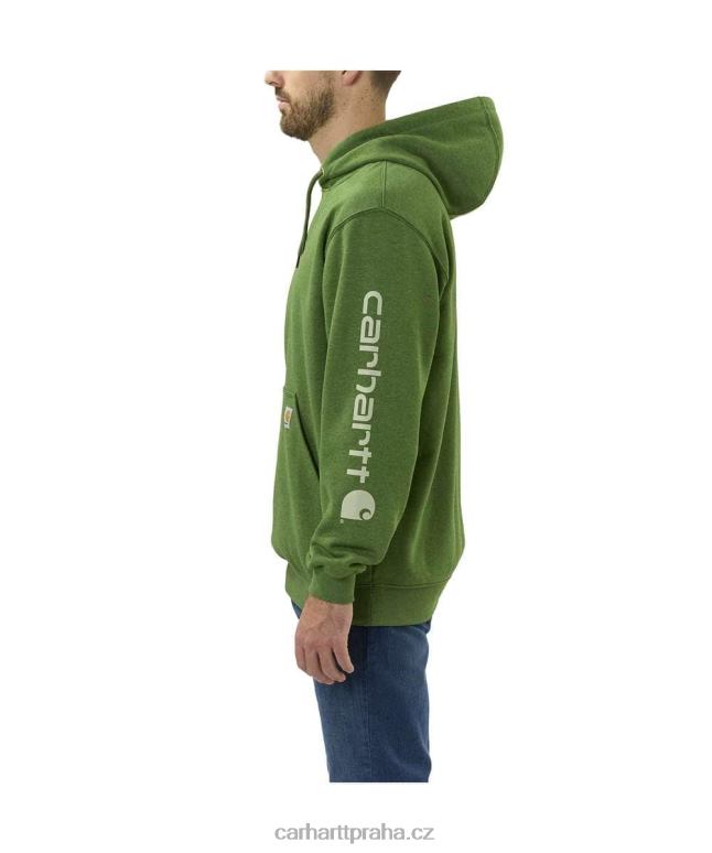 muži mikina s grafickým rukávem s logem střední váhy volného střihu Carhartt 8BL8V38 alpský modrý vřes