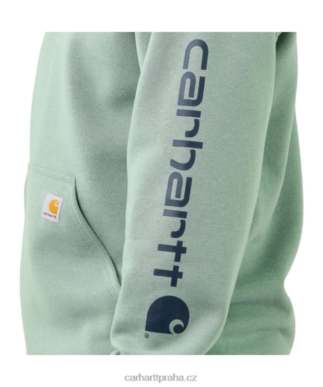 muži mikina s grafickým rukávem s logem střední váhy volného střihu Carhartt 8BL8V38 alpský modrý vřes