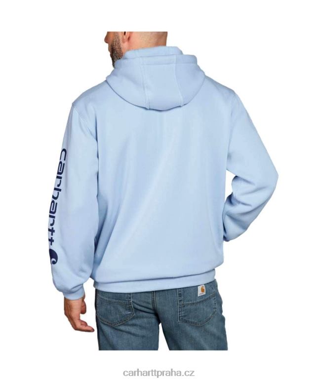 muži mikina s grafickým rukávem s logem střední váhy volného střihu Carhartt 8BL8V38 alpský modrý vřes