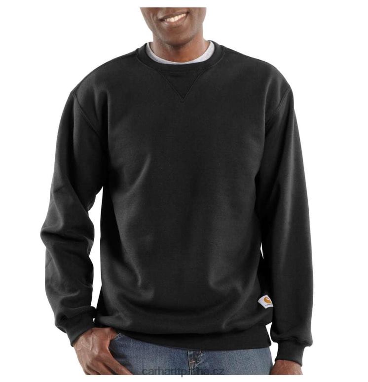 muži mikina s volným střihem střední váhy s výstřihem Carhartt 8BL8V39 Černá