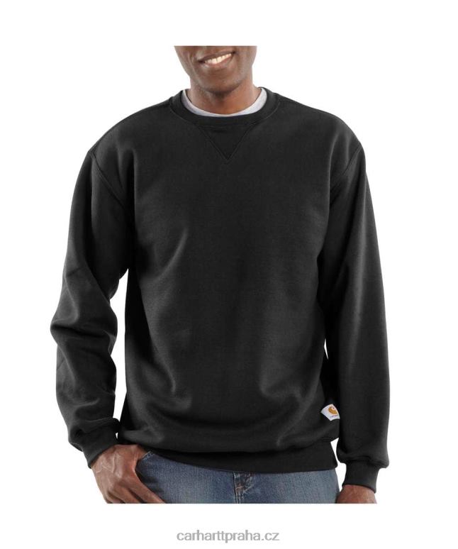 muži mikina s volným střihem střední váhy s výstřihem Carhartt 8BL8V39 Černá