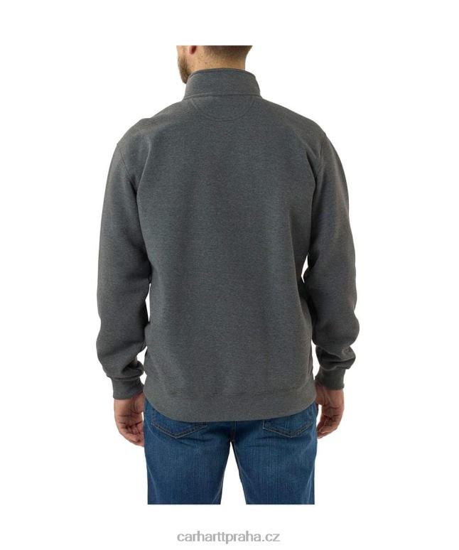 muži mikina s volným střihem střední váhy se zapínáním na zip Carhartt 8BL8V47 Černá