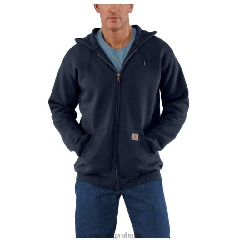muži mikina střední hmotnosti s celorozepínacím zipem volného střihu Carhartt 8BL8V34 Černá