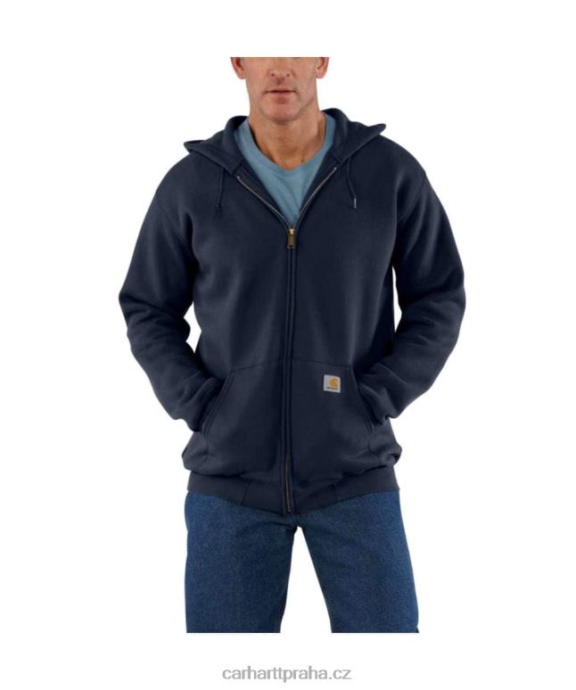 muži mikina střední hmotnosti s celorozepínacím zipem volného střihu Carhartt 8BL8V34 Černá