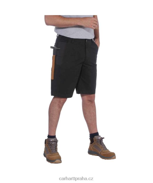 muži ocel robustní flex uvolněný střih užitné pracovní krátké Carhartt 8BL8V148 Černá