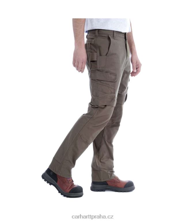 muži ocelové robustní flex uvolněné dvojité přední nákladní pracovní kalhoty Carhartt 8BL8V64 Černá
