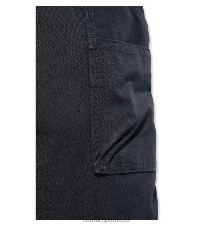 muži ocelové robustní flex uvolněné pracovní kalhoty s dvojitým předním dílem Carhartt 8BL8V57 Černá