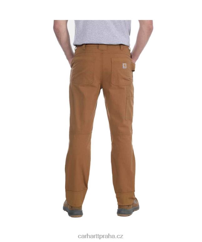 muži ocelové robustní flex uvolněné pracovní kalhoty s dvojitým předním dílem Carhartt 8BL8V57 Černá