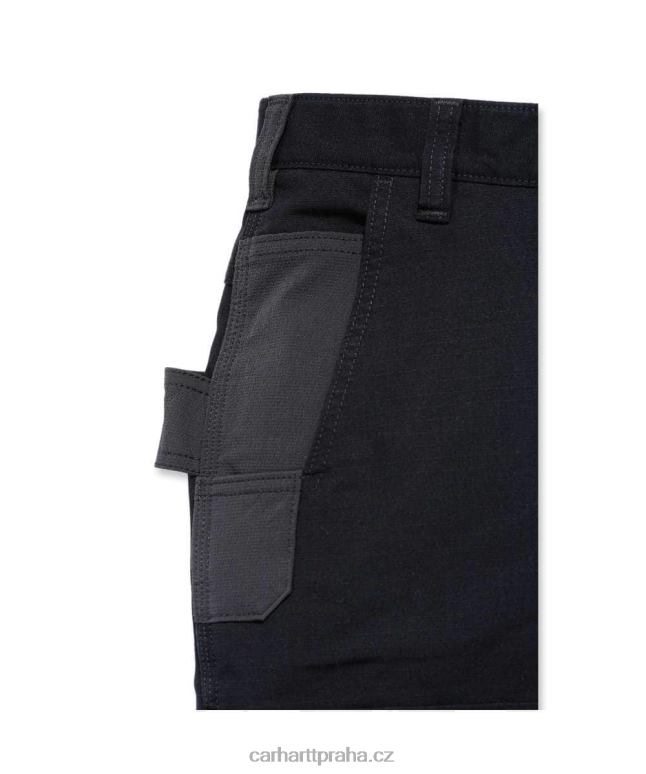 muži ocelové robustní flex uvolněné pracovní kalhoty s dvojitým předním dílem Carhartt 8BL8V57 Černá