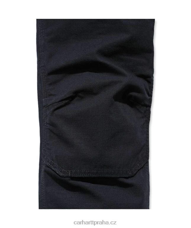 muži ocelové robustní flex uvolněné pracovní kalhoty s dvojitým předním dílem Carhartt 8BL8V57 Černá