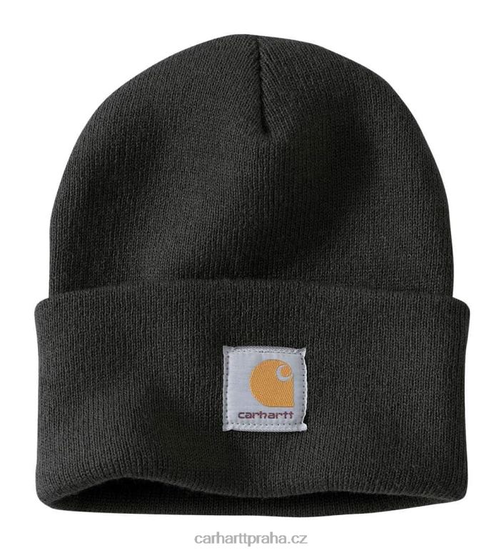 muži pletená čepice s foc grafikou Carhartt 8BL8V97 Černá