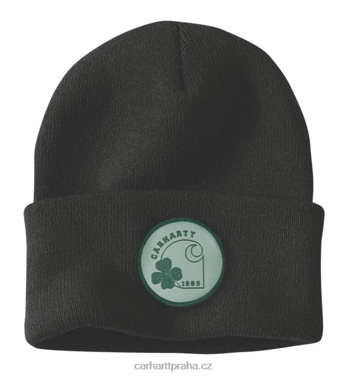 muži pletená čepice s jetelem Carhartt 8BL8V81 Černá