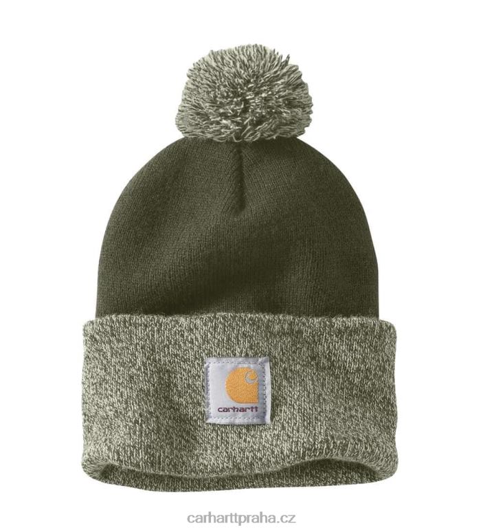 muži pletená čepice s pom-pom manžetou Carhartt 8BL8V98 bazalka