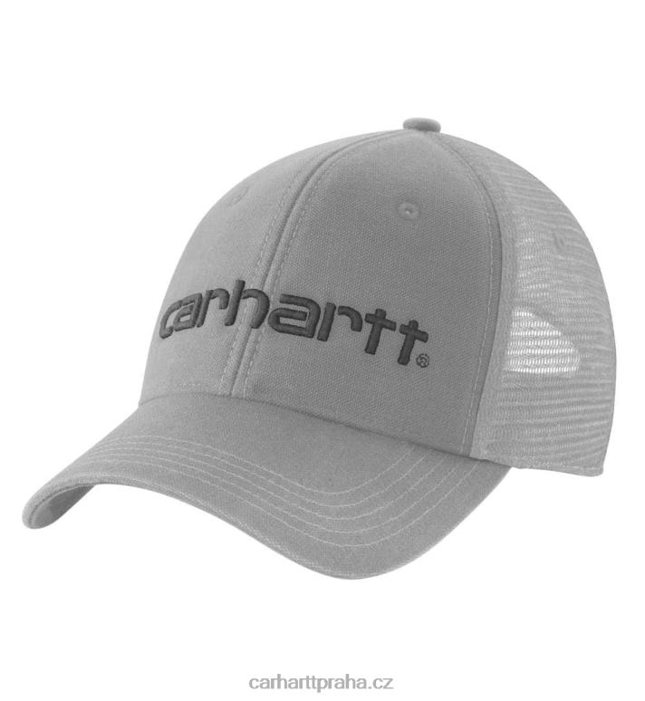 muži plátěná grafická čepice s logem se síťovinou Carhartt 8BL8V88 asfalt černý