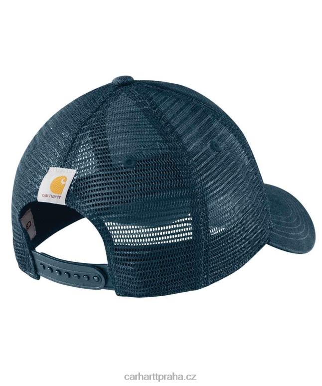muži plátěná grafická čepice s logem se síťovinou Carhartt 8BL8V88 asfalt černý