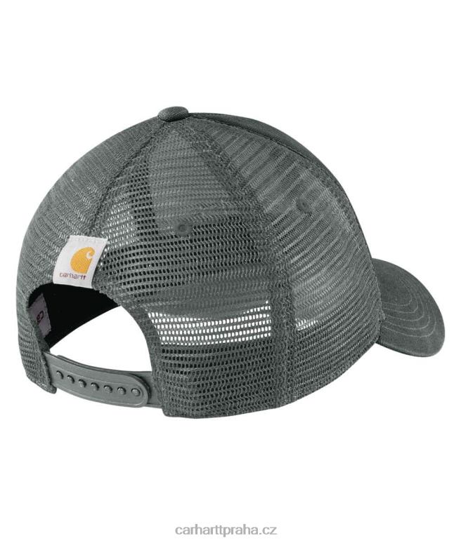 muži plátěná grafická čepice s logem se síťovinou Carhartt 8BL8V88 asfalt černý